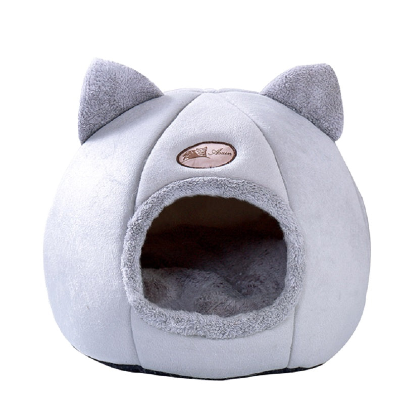 Maison Fermée en Forme de Tête de Chat – Nid Chaud & Apaisant