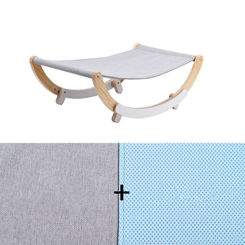 Hamac Rocking en Bois Massif pour Chat – Lit Bascule 2 en 1