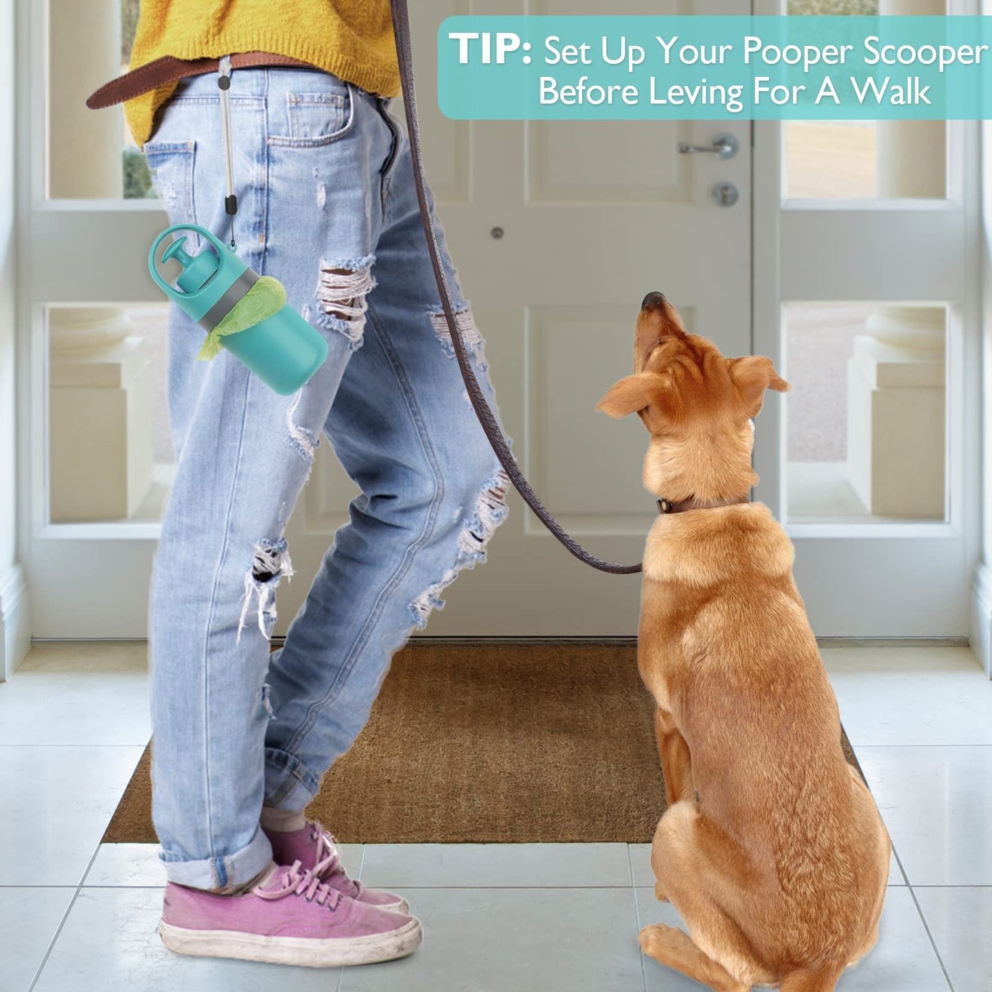 Ramasse-Crottes Portable pour Chien – Avec Distributeur de Sacs | Hygiénique & Léger