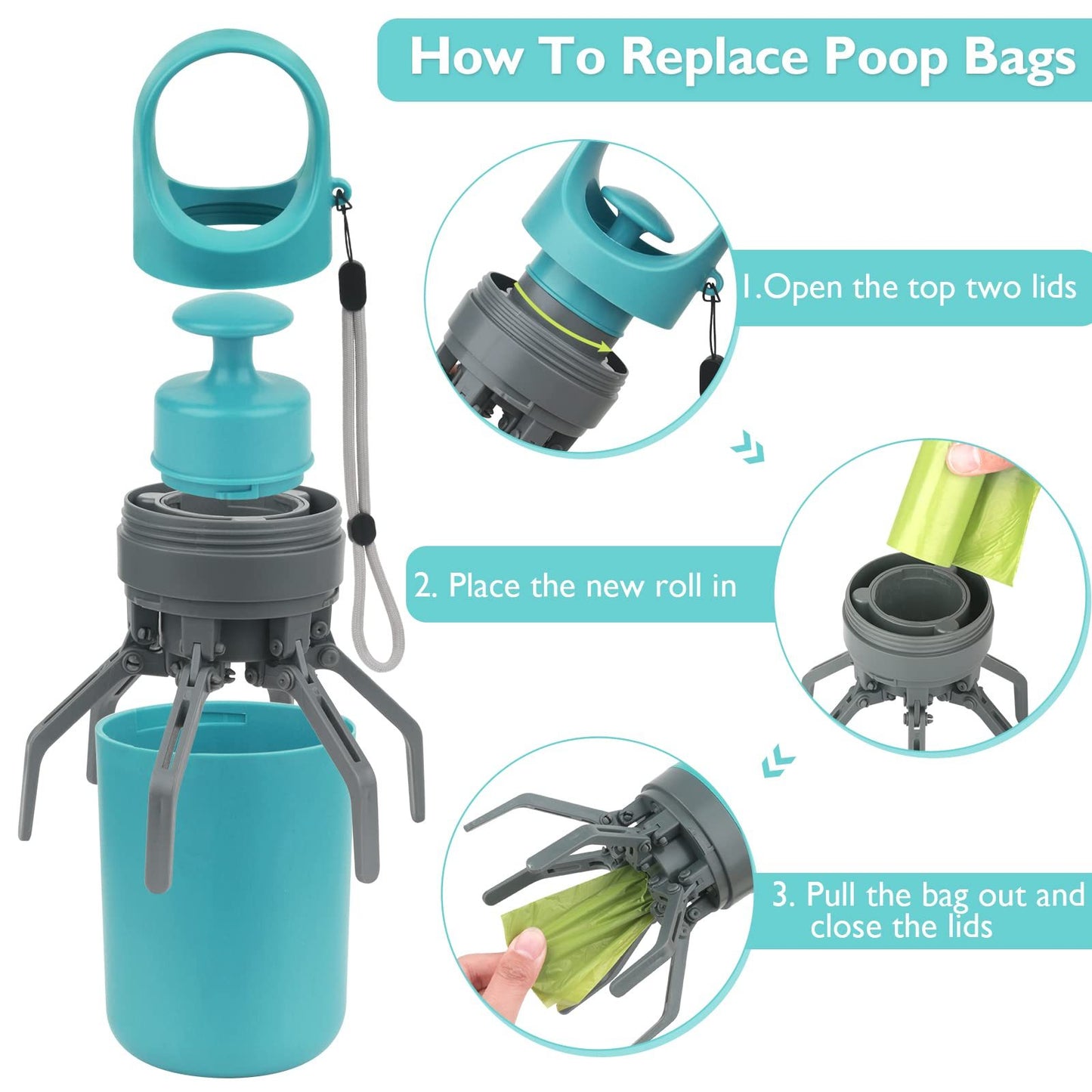 Ramasse-Crottes Portable pour Chien – Avec Distributeur de Sacs | Hygiénique & Léger