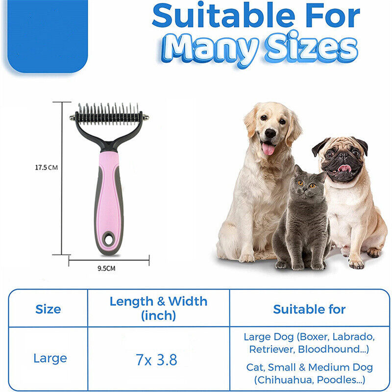 Brosse de Toilettage Double Face Chien & Chat – Anti-Nœuds & Réduction de Poils