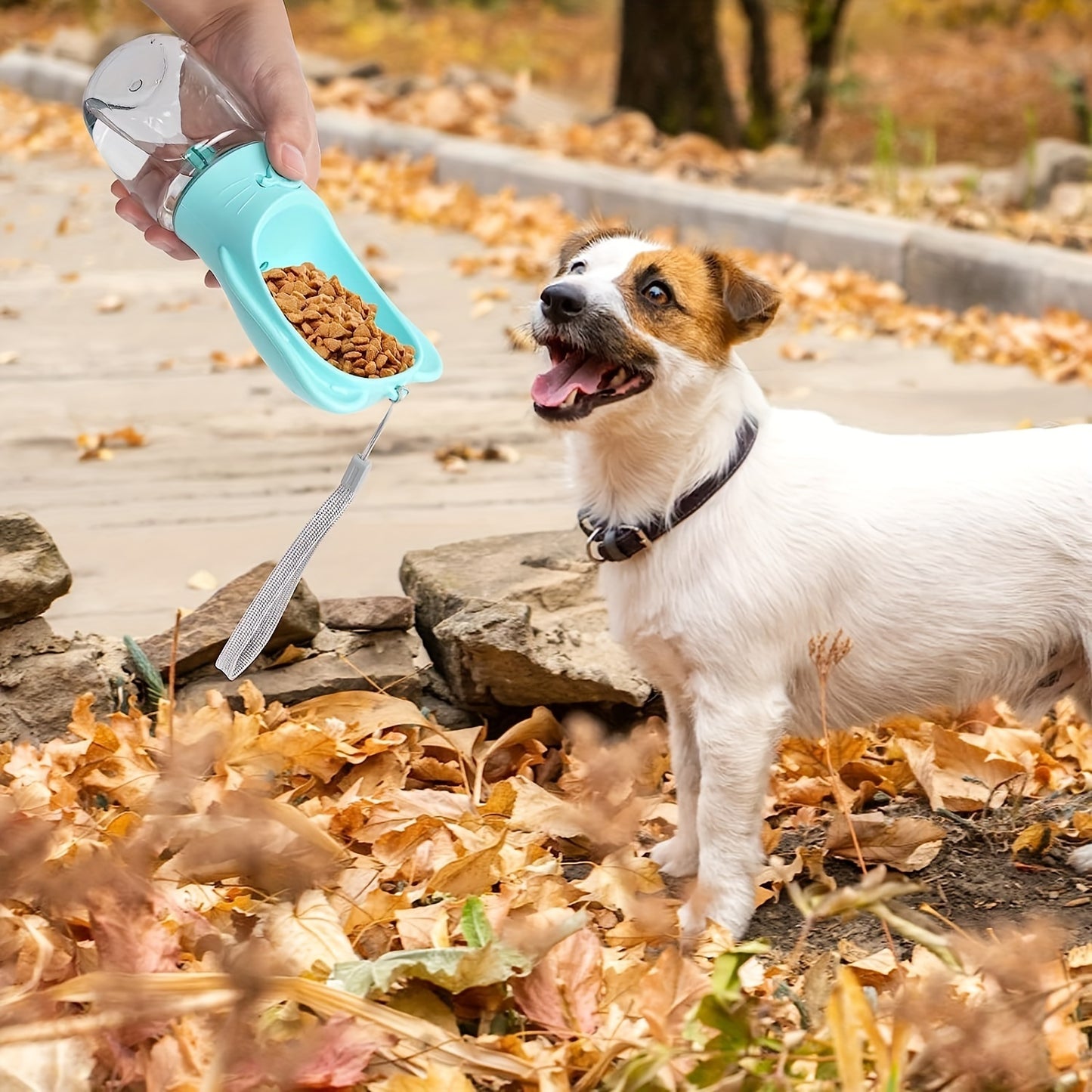 Gourde 2-en-1 pour Chien – Distributeur d’Eau & Nourriture Étanche Portable