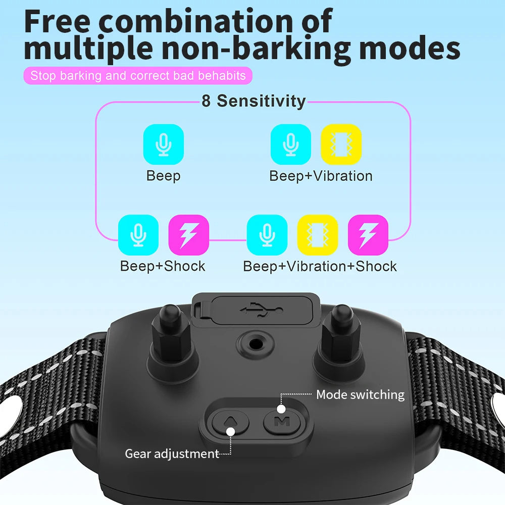 Collier Anti-Aboiement Intelligent pour Chien – Rechargeable, HD Display & Étanche IP67