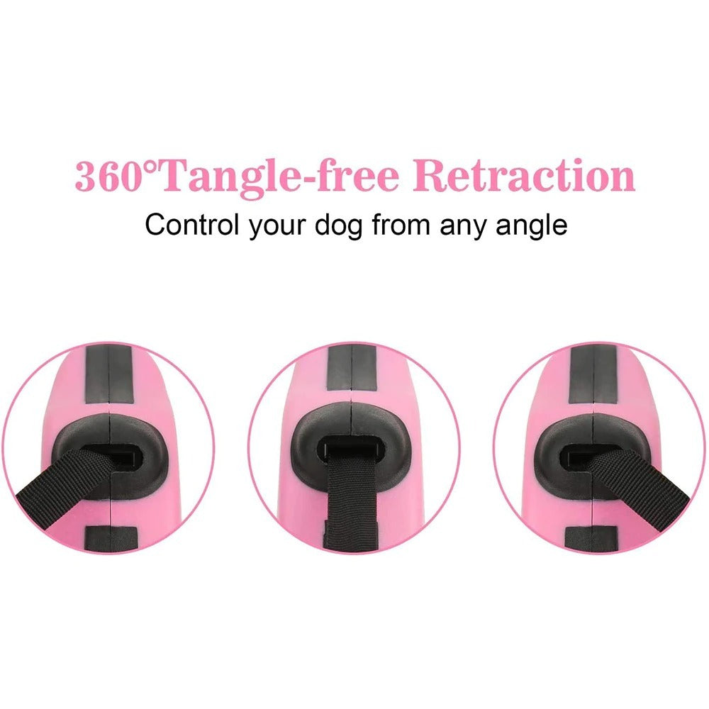 Laisse Rétractable Automatique Chien & Chat – 3m ou 5m | Nylon Résistant & Anti-enchevêtrement