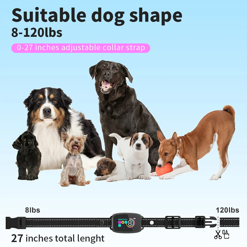 Collier Anti-Aboiement Intelligent pour Chien – Rechargeable, HD Display & Étanche IP67
