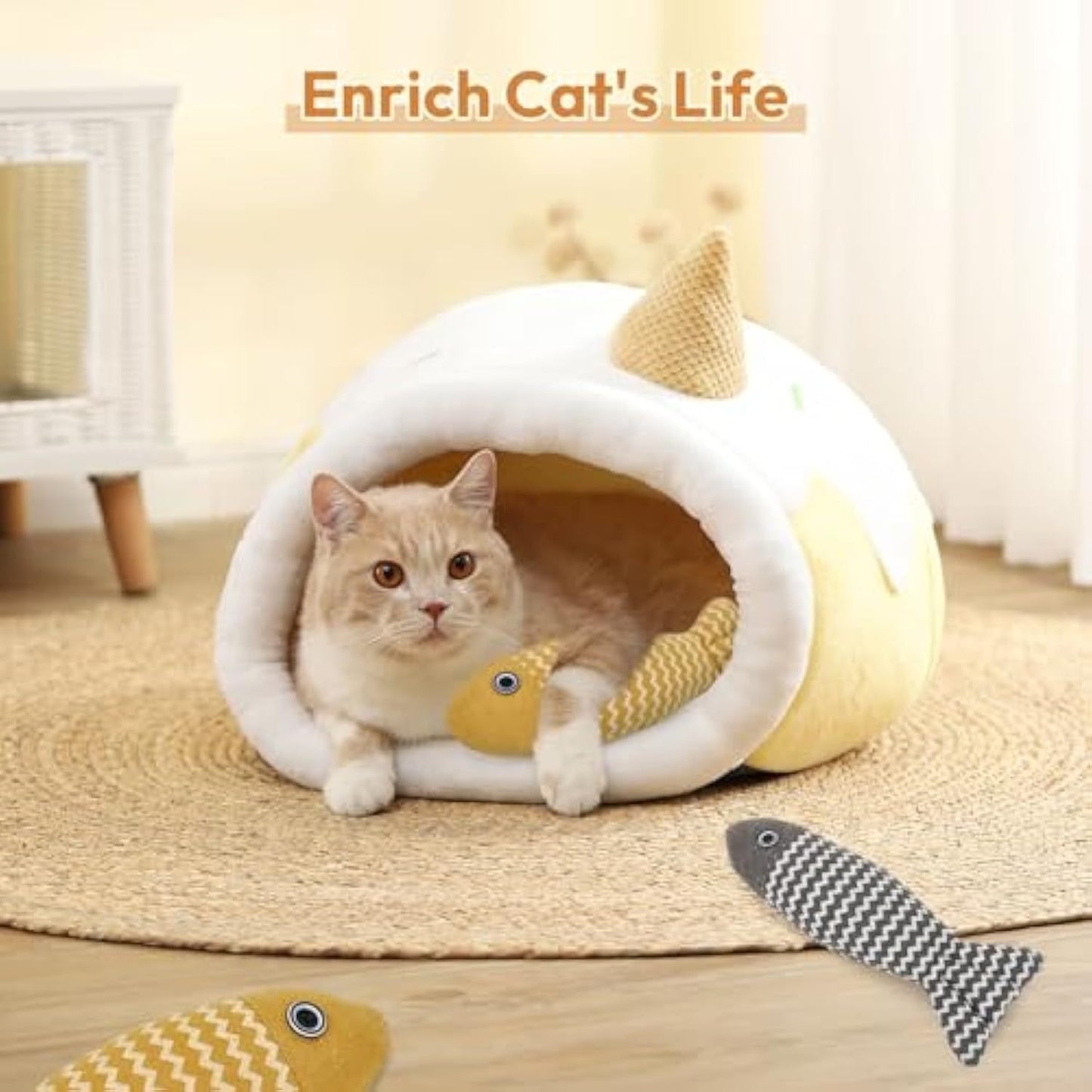 Jouets à l’Herbe à Chat – Set de 3 Poissons interactifs pour Chats & Chatons