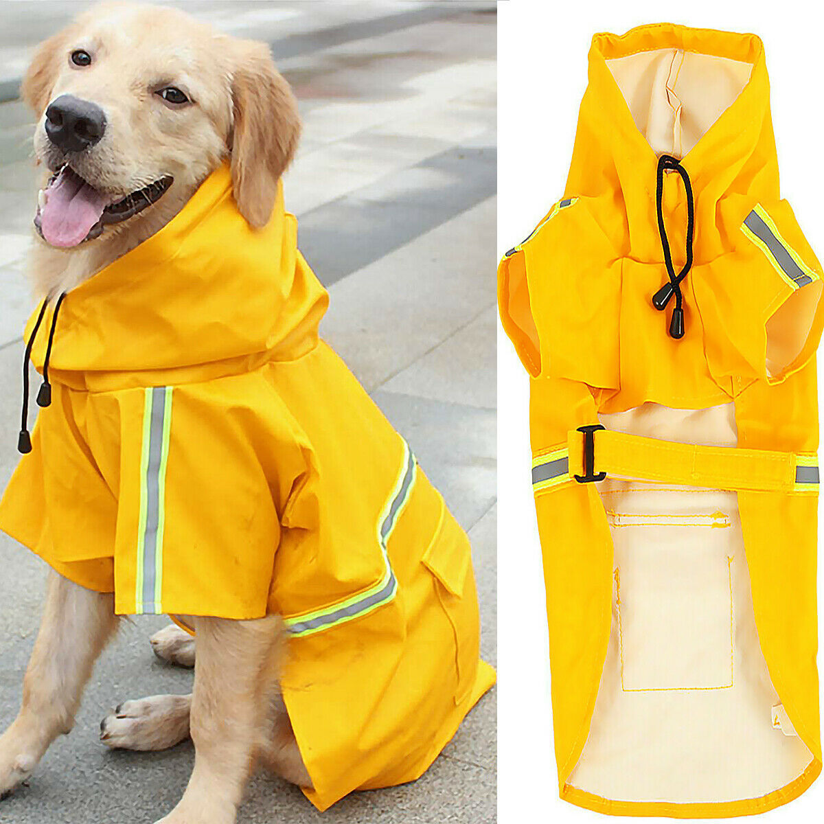 Imperméable pour Chien avec Capuche – Manteau de Pluie Étanche & Réfléchissant