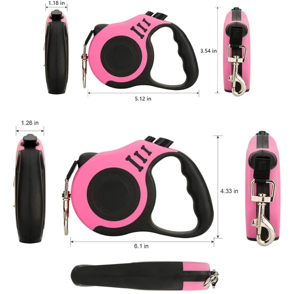 Laisse Rétractable Automatique Chien & Chat – 3m ou 5m | Nylon Résistant & Anti-enchevêtrement