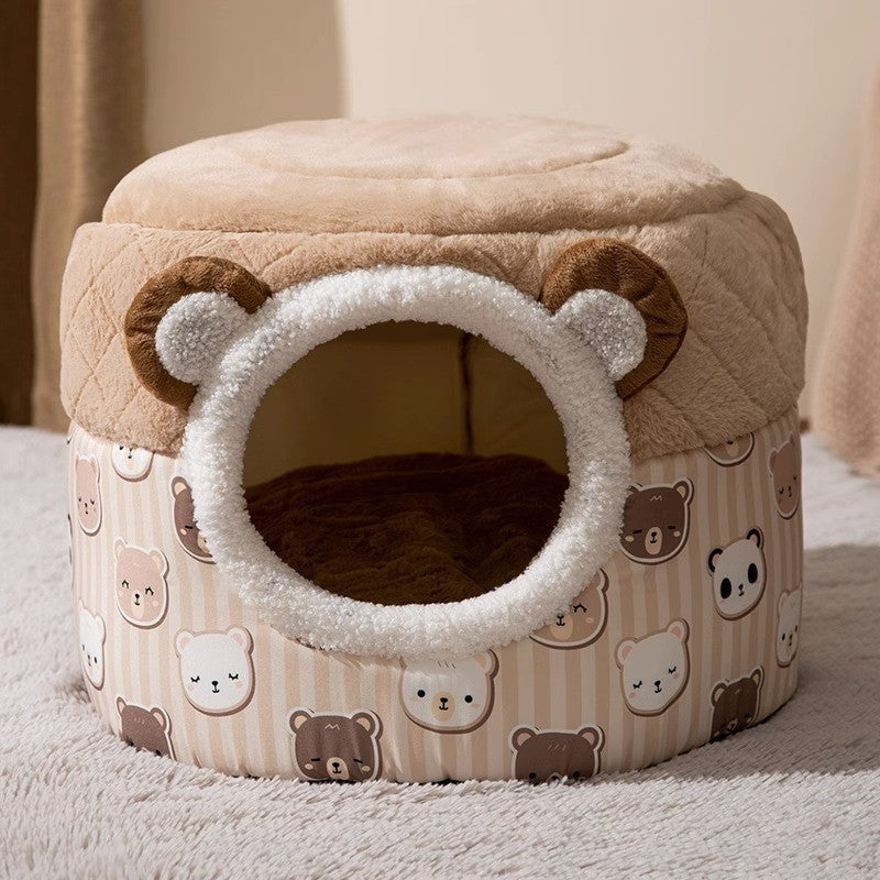 Maison d’Hiver Cocoon pour Chats & Chiens – Nid Chaud en Forme de Citrouille & Plus