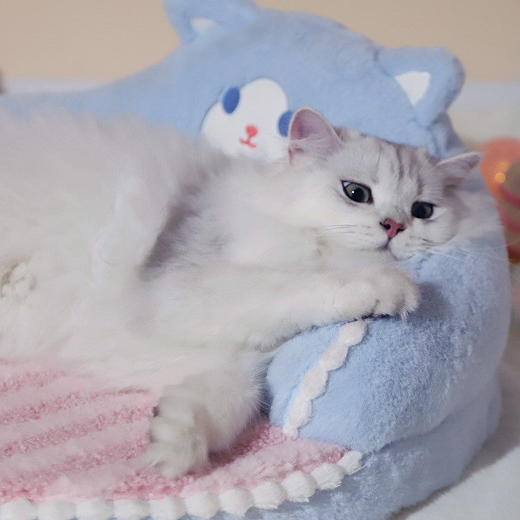 Nid d’Hiver Douillet pour Chats & Chiens – Modèle Ourson ou Chaton