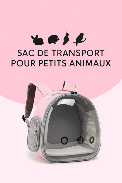 Sac à Dos Transparent pour Petits Animaux – Transport Hamsters, Cochons d’Inde, Lapins, Furets