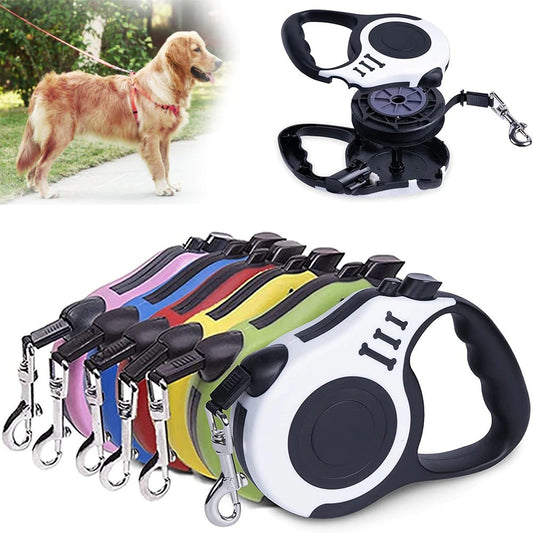 Laisse Rétractable Automatique Chien & Chat – 3m ou 5m | Nylon Résistant & Anti-enchevêtrement