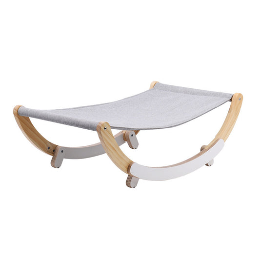 Hamac Rocking en Bois Massif pour Chat – Lit Bascule 2 en 1