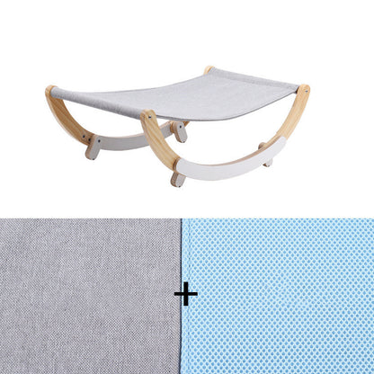 Hamac Rocking en Bois Massif pour Chat – Lit Bascule 2 en 1