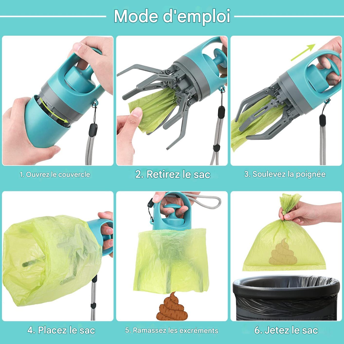 Ramasse-Crottes Portable pour Chien – Avec Distributeur de Sacs | Hygiénique & Léger