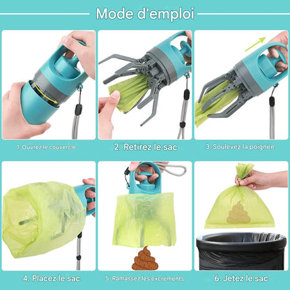 Ramasse-Crottes Portable pour Chien – Avec Distributeur de Sacs | Hygiénique & Léger