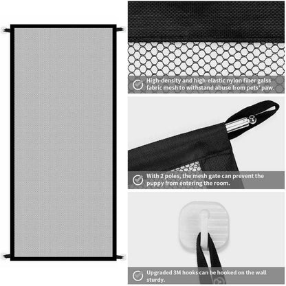 Pets Dog Cat Baby Safety Gate – Barrière de Sécurité Maille Portable pour Escaliers & Portes