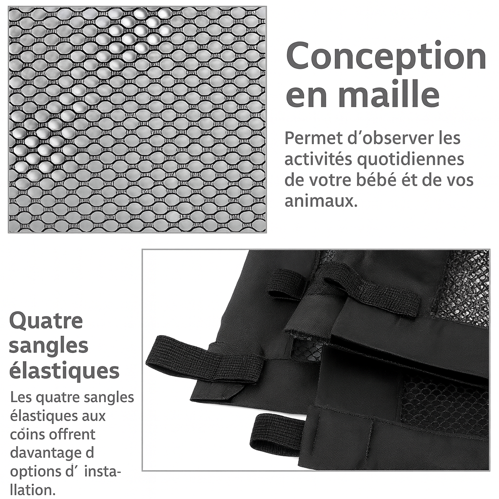 Pets Dog Cat Baby Safety Gate – Barrière de Sécurité Maille Portable pour Escaliers & Portes