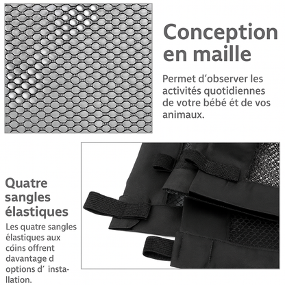 Pets Dog Cat Baby Safety Gate – Barrière de Sécurité Maille Portable pour Escaliers & Portes