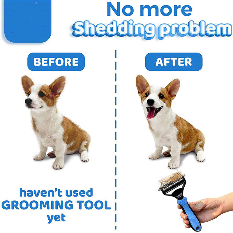 Brosse de Toilettage Double Face Chien & Chat – Anti-Nœuds & Réduction de Poils
