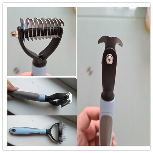Brosse de Toilettage Double Face Chien & Chat – Anti-Nœuds & Réduction de Poils
