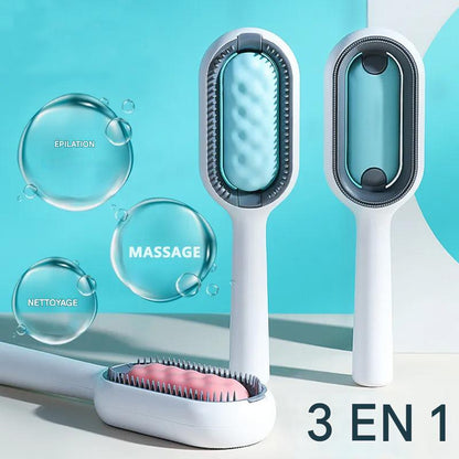 Brosse 4-en-1 pour Chat & Chien – Brosse avec Réservoir d’Eau & Peigne Anti-Poils