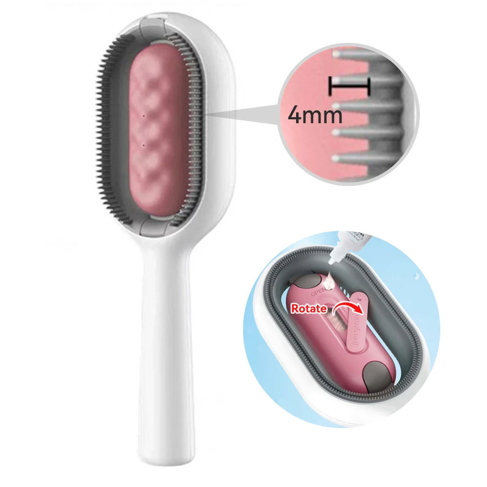 Brosse 4-en-1 pour Chat & Chien – Brosse avec Réservoir d’Eau & Peigne Anti-Poils