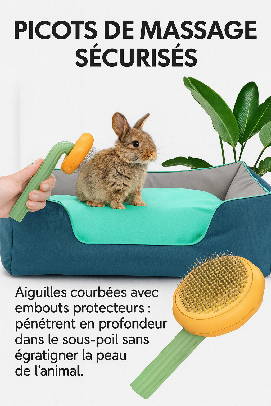 Pet Pumpkin Brush – Brosse Autonettoyante pour Chiens, Chats & Petits Animaux