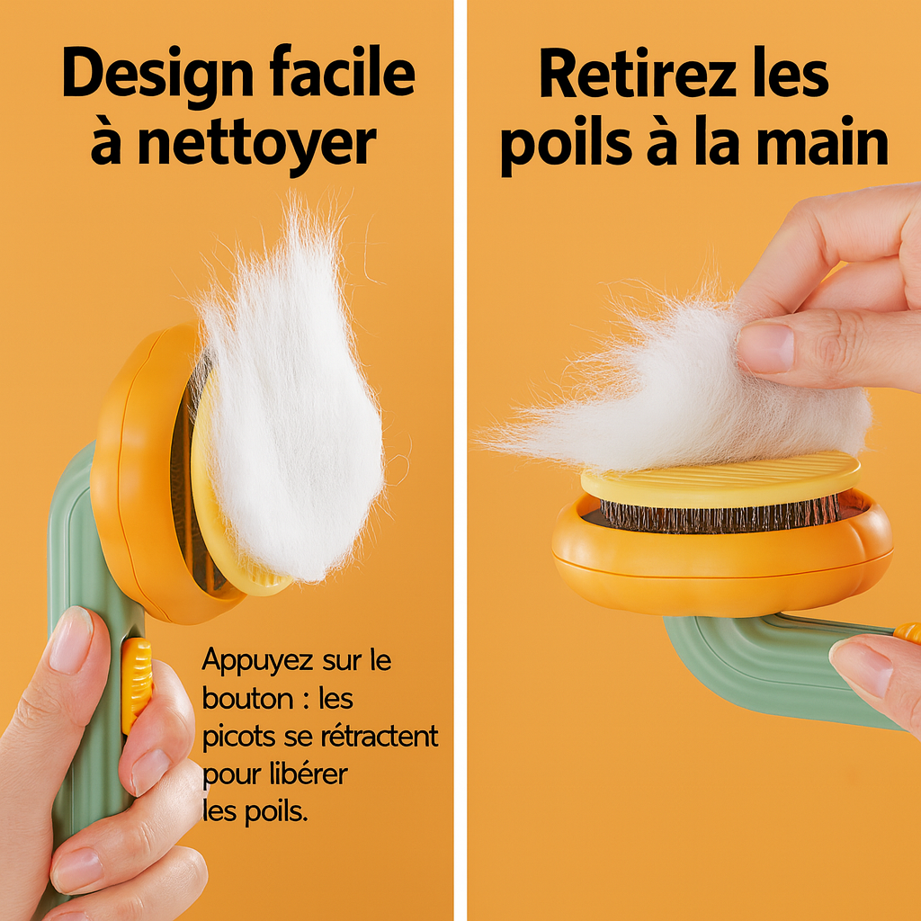 Pet Pumpkin Brush – Brosse Autonettoyante pour Chiens, Chats & Petits Animaux