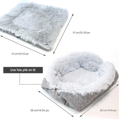 Panier Velours Coréen pour Chats – Élégance &amp; Confort Absolu