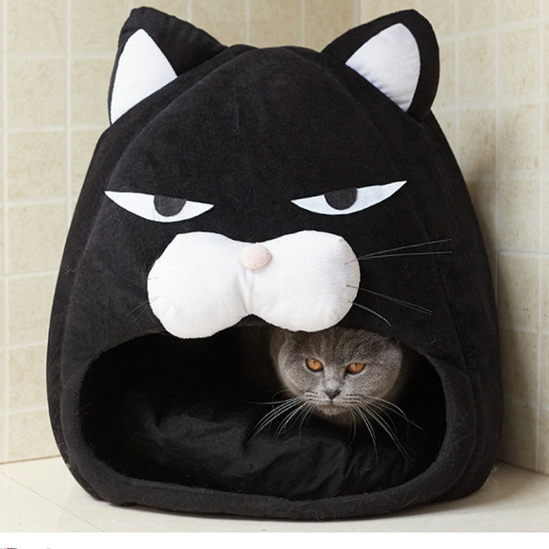 Maison Douillette Cartoon pour Chats & Chiots – Un Nid Chaleureux et Adorable