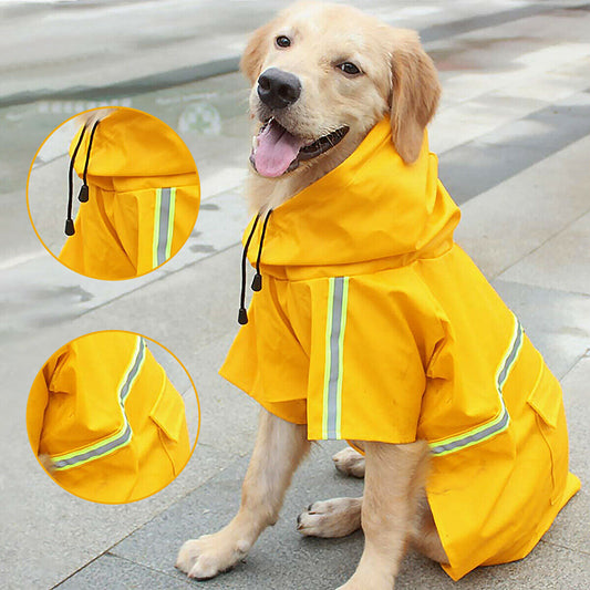 Imperméable pour Chien avec Capuche – Manteau de Pluie Étanche & Réfléchissant