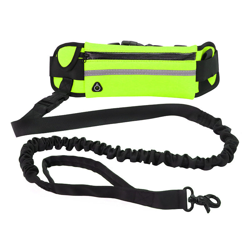 Laisse Mains Libres pour Chien – Ceinture de Marche avec Bungee Amortisseur et Poches de Rangement