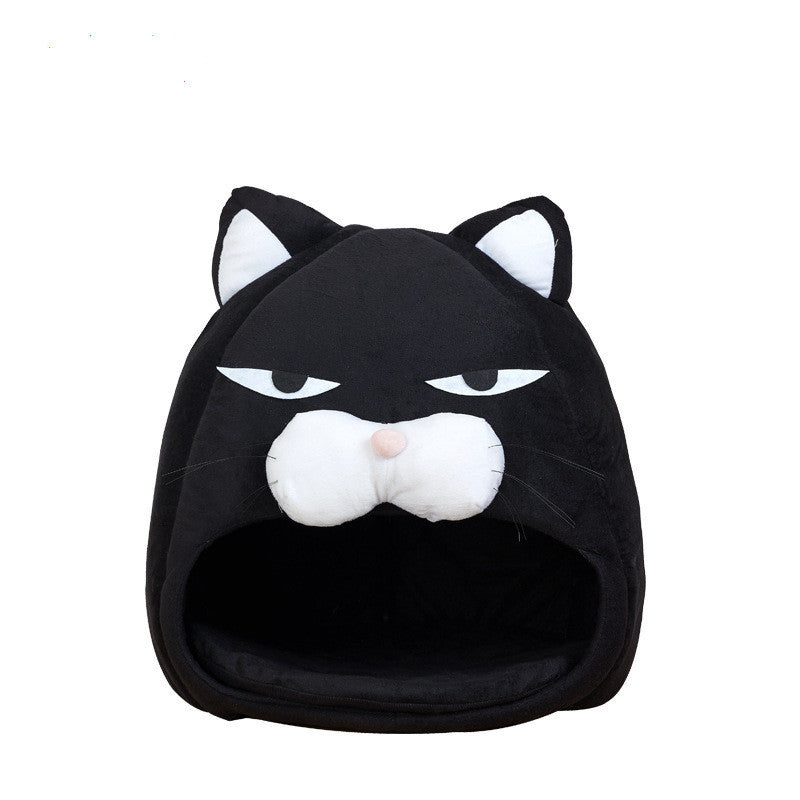 Maison Douillette Cartoon pour Chats & Chiots – Un Nid Chaleureux et Adorable