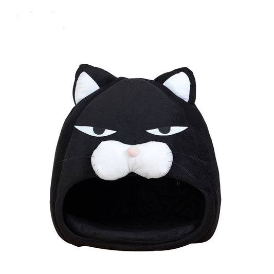 Maison Douillette Cartoon pour Chats & Chiots – Un Nid Chaleureux et Adorable