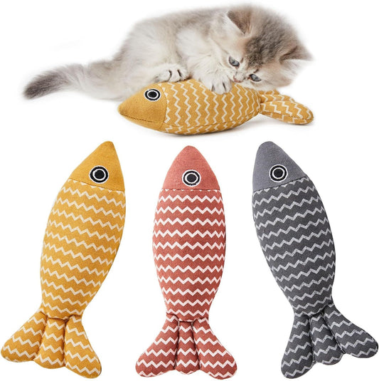 Jouets à l’Herbe à Chat – Set de 3 Poissons interactifs pour Chats & Chatons