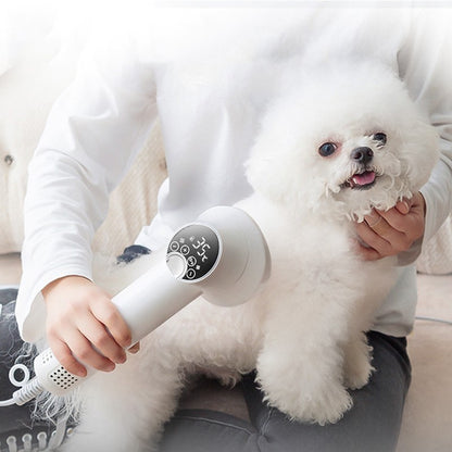 Sèche-Cheveux Intelligent 2 en 1 avec Brosse Intégrée pour Chiens & Chats