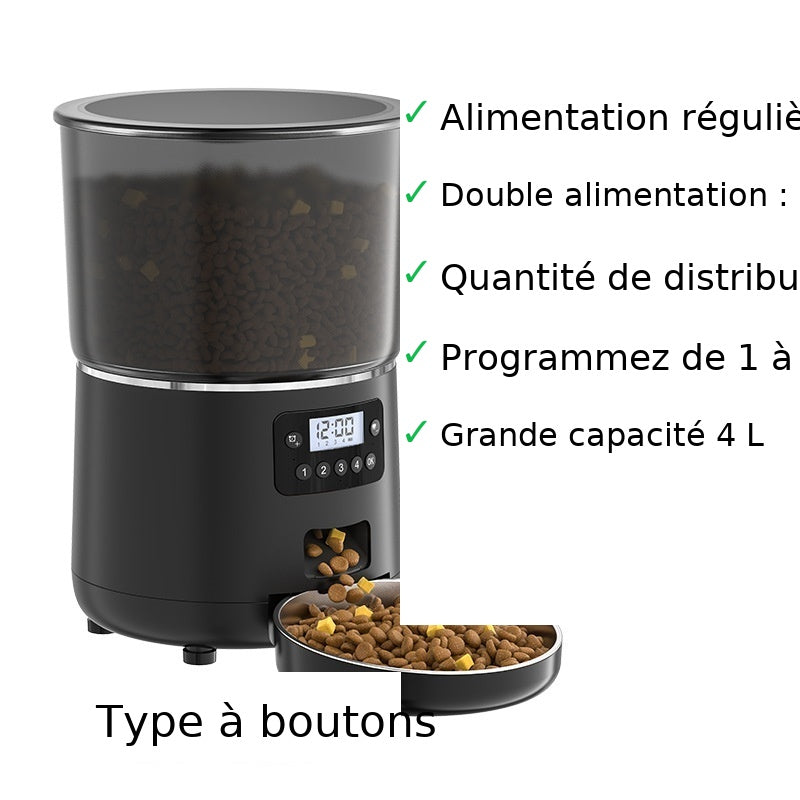 Distributeur Automatique Connecté 4L – Nourrissage Intelligent pour Chiens & Chats