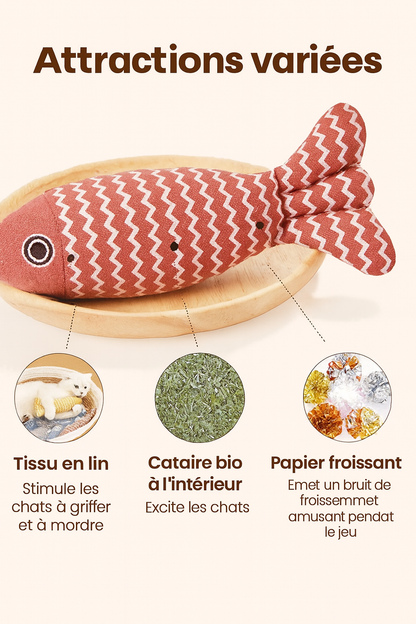 Jouets à l’Herbe à Chat – Set de 3 Poissons interactifs pour Chats & Chatons