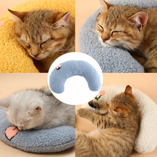 Petit Oreiller U-Shaped pour Chats et Chiens – Coussin de Sommeil Doux et Protecteur