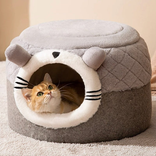 Maison d’Hiver Cocoon pour Chats & Chiens – Nid Chaud en Forme de Citrouille & Plus