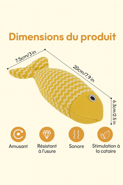 Jouets à l’Herbe à Chat – Set de 3 Poissons interactifs pour Chats & Chatons