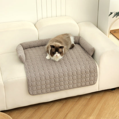 Tapis Douillet en Velours Côtelé avec Oreiller – Confort Ultime pour Chiens & Chats