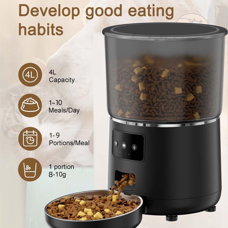 Distributeur Automatique Connecté 4L – Nourrissage Intelligent pour Chiens & Chats