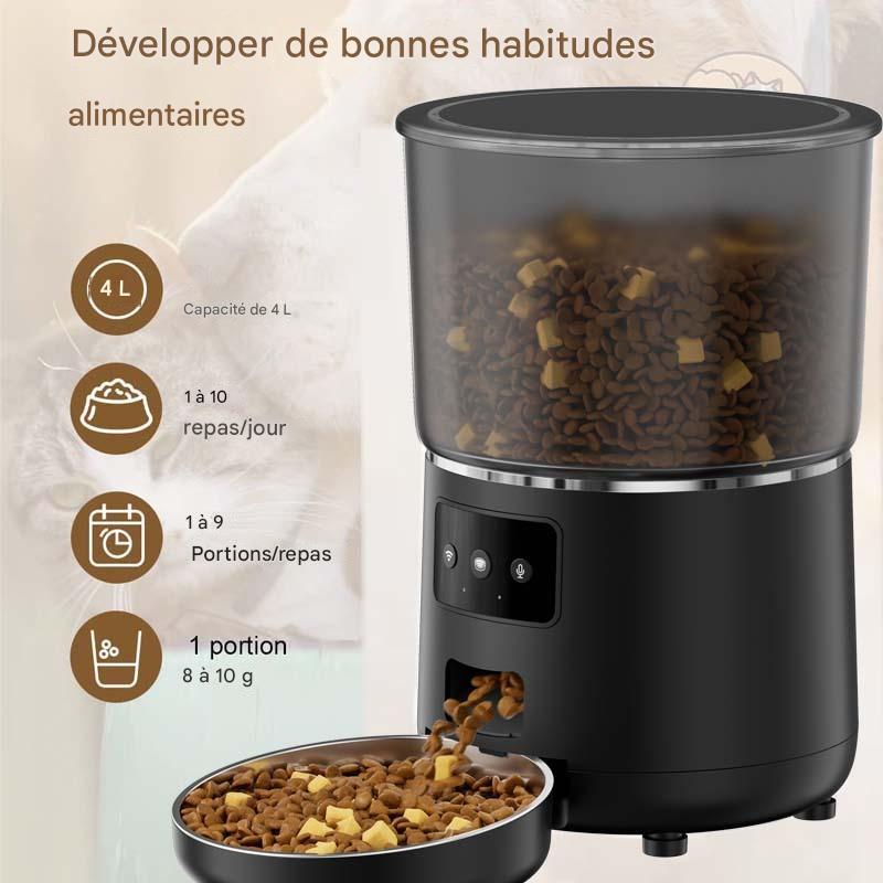 Distributeur Automatique Connecté 4L – Nourrissage Intelligent pour Chiens & Chats