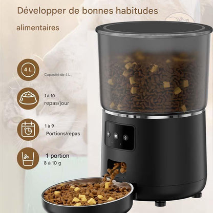 Distributeur Automatique Connecté 4L – Nourrissage Intelligent pour Chiens & Chats