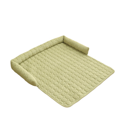Tapis Douillet en Velours Côtelé avec Oreiller – Confort Ultime pour Chiens & Chats