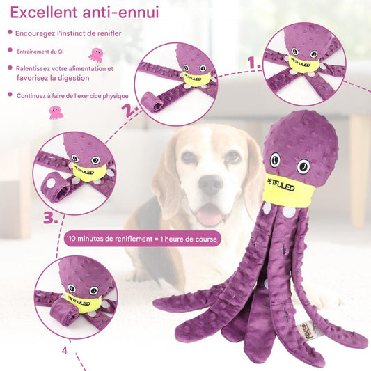 Jouet Snuffle Poulpe pour Chien – Puzzle Interactif & Distributeur de Friandises