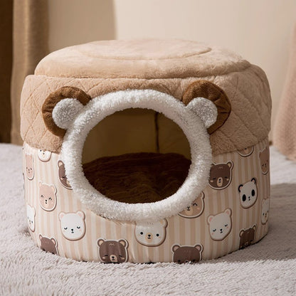 Maison d’Hiver Cocoon pour Chats & Chiens – Nid Chaud en Forme de Citrouille & Plus
