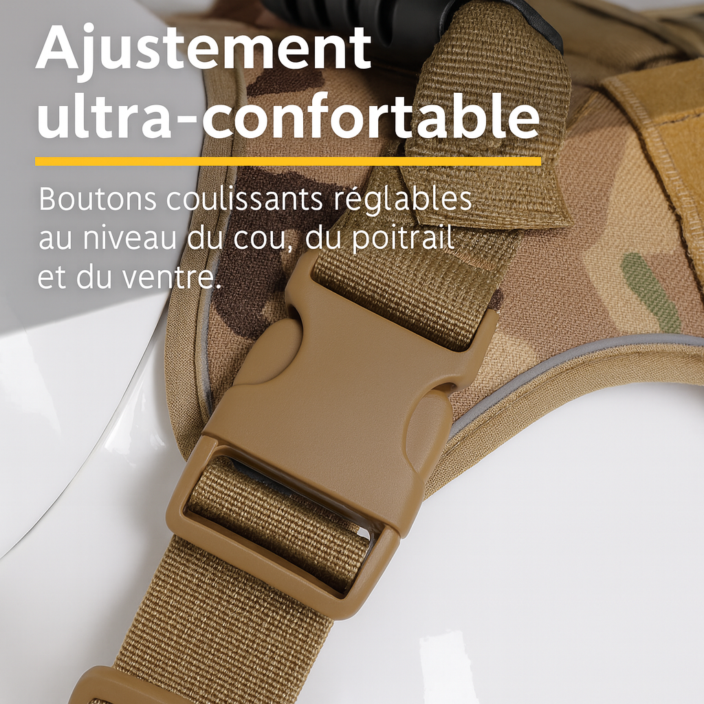 Harnais Réfléchissant Anti-traction et Anti-Fuite pour Chiens Moyens et Grands – Respirant et Confortable